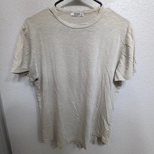 Buck Mason Slub Curved Hem Tee - Heather Oatmeal - XS